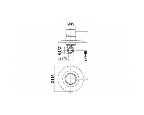 Смеситель Paffoni Light LIG011HG с внутренней частью, для душа, золото медовое