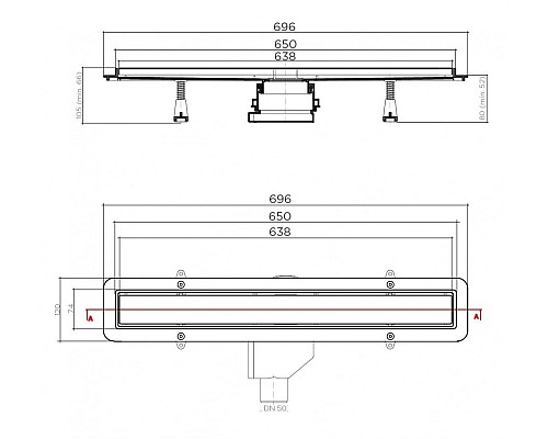 Душевой лоток Betto by Pestan Net Line 650 13702517