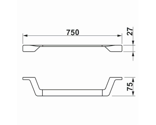 Полотенцедержатель Art&Max Gina 75 AM-G-2736-75-Nr Черный