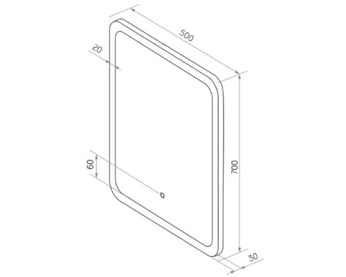 Зеркало Sintesi Bono 50 SIN-SPEC-BONO-50 с подсветкой с сенсорным выключателем