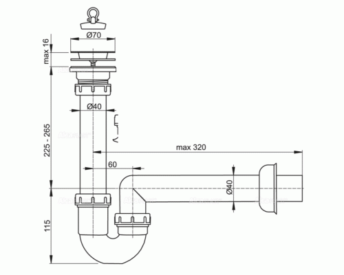 Сифон для кухонной мойки Alcaplast Белый