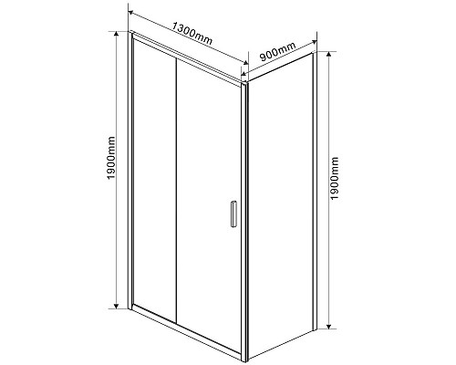 Душевой уголок Vincea Garda 130х90 VSR-1G9013CH профиль Хром стекло шиншилла
