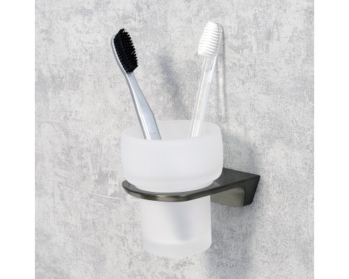 Стакан для зубных щеток WasserKRAFT Wiese K-8928 Оружейная сталь