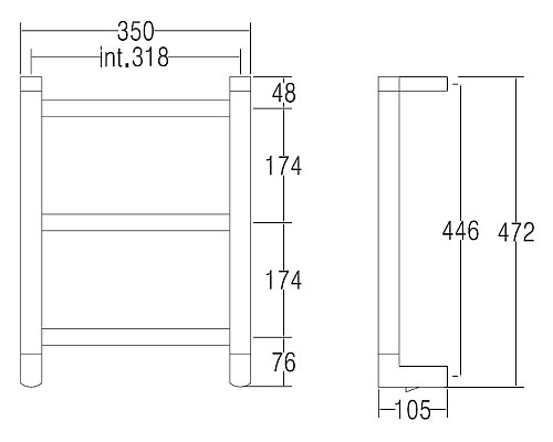 Полотенцесушитель электрический, хром, Margaroli Sole 540/S