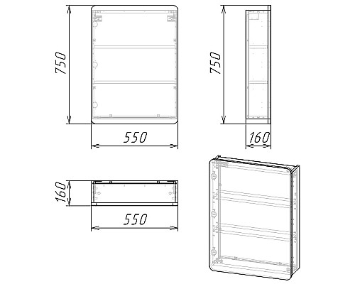 Зеркальный шкаф Grossman Талис 60 206006 Бетон пайн Серый
