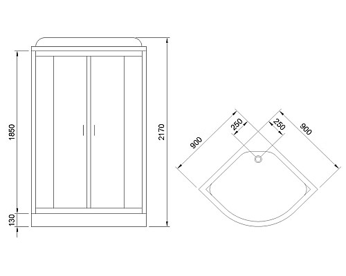 Душевая кабина Royal Bath HK 90х90 RB90HK1-T без гидромассажа