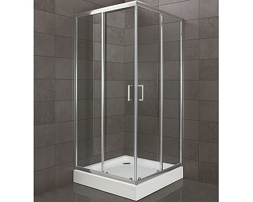 Душевой уголок BelBagno Uno 100х100 UNO-195-A-2-100-C-Cr профиль Хром стекло прозрачное