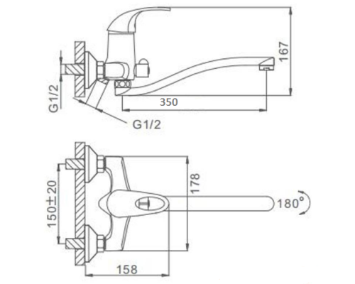 Смеситель для ванны Frap H03 F2203 универсальный Хром