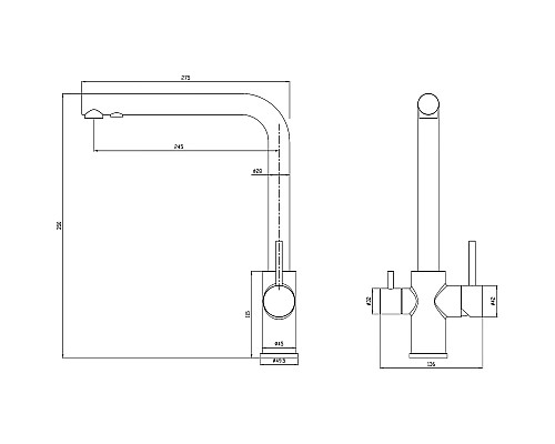 Смеситель для кухни Milacio Ultra MCU.553.SS Нержавеющая сталь