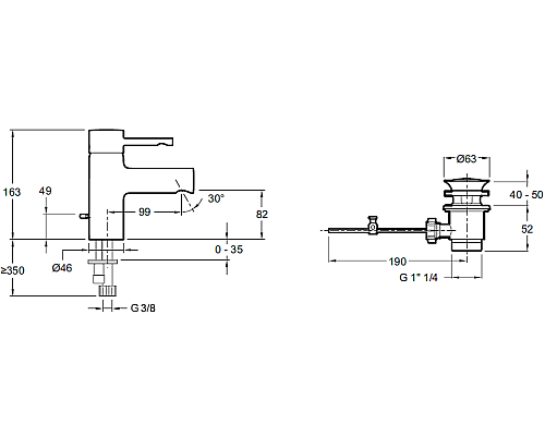 Смеситель для раковины Jacob Delafon E37041CP