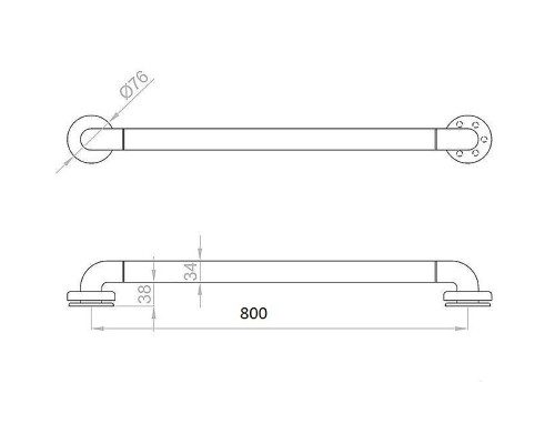 Поручень Nofer 15054.80.NBA Белый