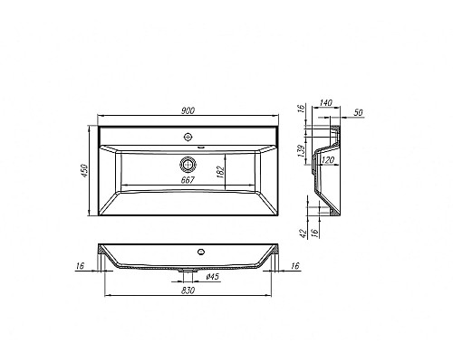 Раковина Art&Max AM-LAV-900-MR-FА Белая