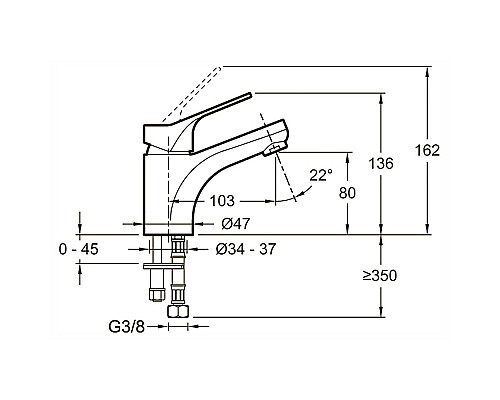 Смеситель для раковины Jacob Delafon Brive E75762-4-CP Хром