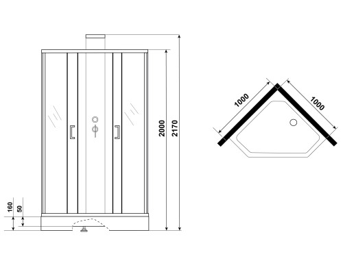 Душевая кабина Grossman Elegans 100x100 без гидромассажа