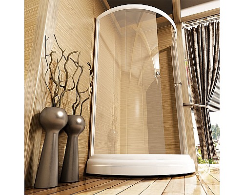 Душевой уголок Radomir 90x90 1-03-1-0-0-0010 с поддоном профиль Белый стекло прозрачное