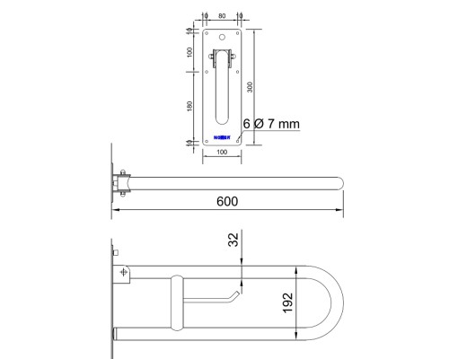 Поручень Nofer 15051.60.W Белый