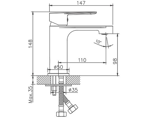 Смеситель для раковины Haiba HB10557-8 Белый Хром