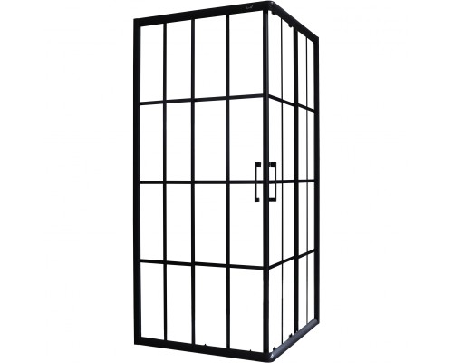 Душевой уголок Cerutti SPA Muza 90x90 профиль Черный стекло прозрачное с рисунком