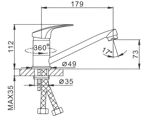 Смеситель для кухни Frap H39 F4539-B Хром