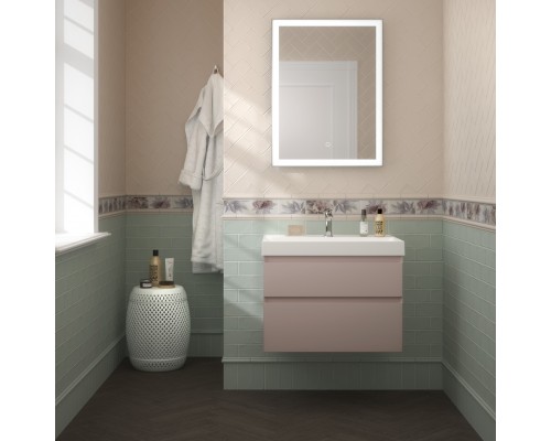 Тумба под раковину Kerama Marazzi CUBO подвесная с ящиками 70, мальва матовая