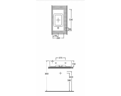 Раковина beWash Ontario 53 35531101 Белый глянец