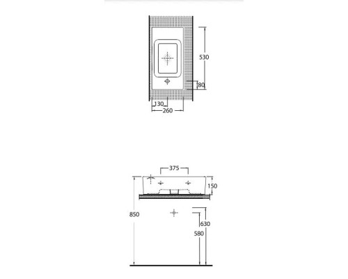 Раковина beWash Ontario 53 35531101 Белый глянец