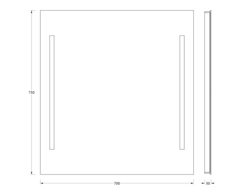Зеркало Evoform Ledline 75х70 с подсветкой