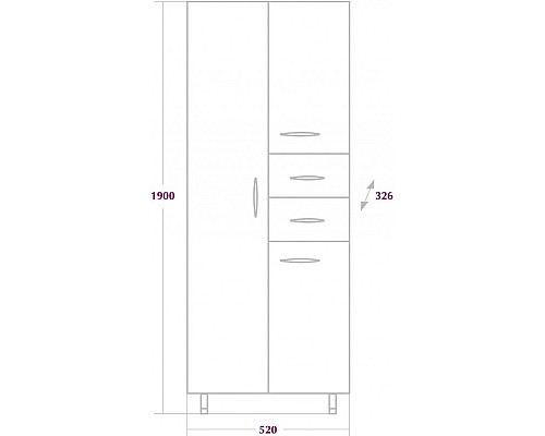 Шкаф пенал Onika Модерн 52.17 Белый левосторонний