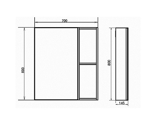 Зеркальный шкаф Comforty Осло 70 00-00006164 Бетон светлый