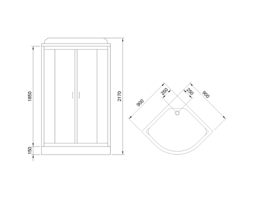 Душевая кабина Royal Bath HK 90x90 с гидромассажем