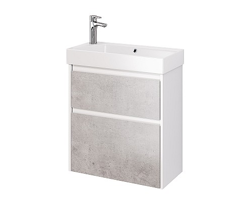 Тумба под раковину Dreja Slim 65 99.0503 подвесная Бетон Белый глянец