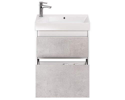 Тумба под раковину Dreja Slim 65 99.0503 подвесная Бетон Белый глянец