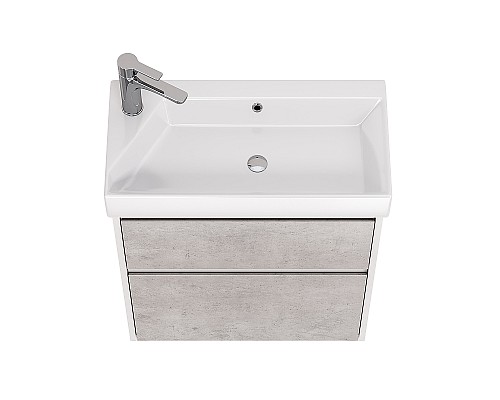 Тумба под раковину Dreja Slim 65 99.0503 подвесная Бетон Белый глянец