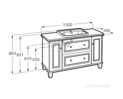 Столешница под раковину Roca Carmen мраморная white venato 857142420