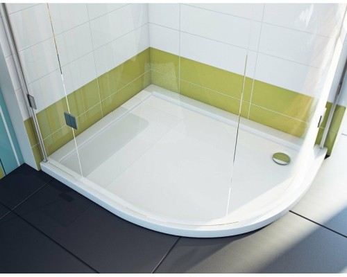 Душевой поддон из искусственного камня Эстет Омега 100х80 L ФР-00000768 Белый