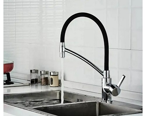 Смеситель для кухни Haiba HB73643-7 Хром Черный