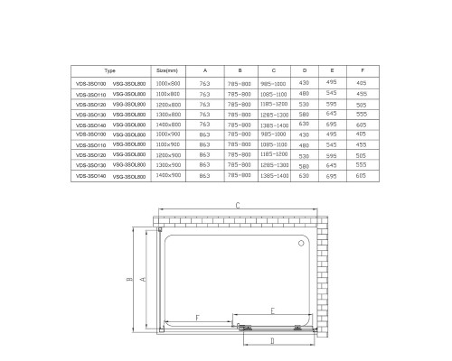 Душевой уголок Vincea Soft 100x90 профиль Хром стекло прозрачное