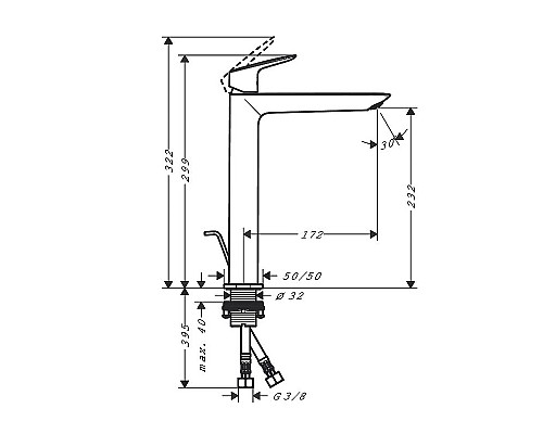 Смеситель для раковины Hansgrohe Logis Fine 71257000 Хром