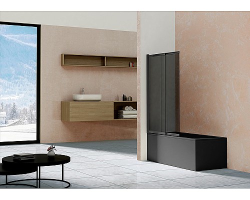 Шторка на ванну Vincea VSB 100х145 VSB-1E100CGB Черный матовый