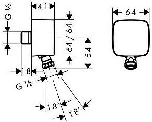 Шланговое подключение для душа Hansgrohe PuraVida 27414000