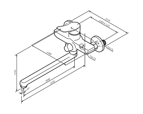 Смеситель для ванны/душа AM.PM X-Joy F85A90000 170 мм