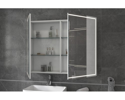 Зеркальный шкаф Vigo Geometry 100 с подсветкой Белый