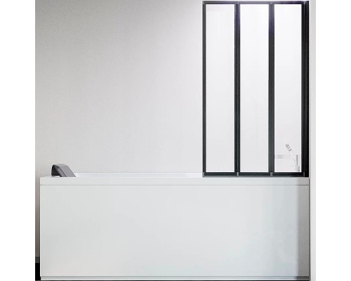 Шторка на ванну Veconi Palau PL-73BR 120 R Черный матовый