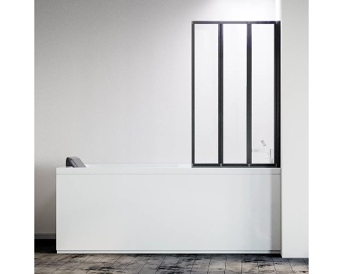 Шторка на ванну Veconi Palau PL-73BR 120 R Черный матовый