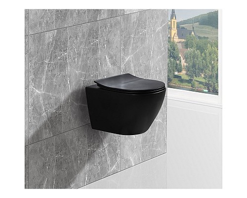 Унитаз подвесной ESBANO AMAPOLA Matt Black ESUPAMAPBM 530x360x360
