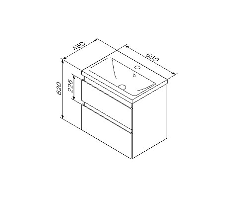 Тумба под раковину AM.PM X-Joy 65 M85AFHX0652BM подвесная Черная матовая