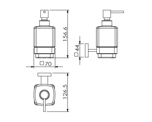 Диспенсер стекло к стене квадратный LANGBERGER 21821A