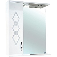 Зеркало со шкафом Bellezza Элеганс 50 L 4618606522015 с подсветкой Белое
