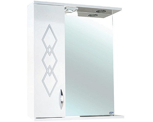 Зеркало со шкафом Bellezza Элеганс 50 L 4618606522015 с подсветкой Белое