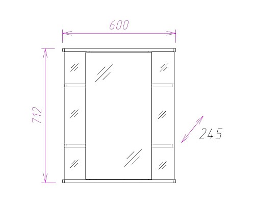 Зеркальный шкаф Onika Глория 60.01 R 206008 с подсветкой Белый